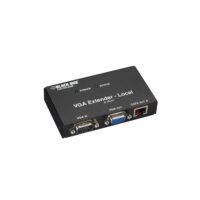 Black Box AC555A-4-R2 4-Port VGA Transmitter – front view with VGA In/Out and Cat5 out. and LED indicator