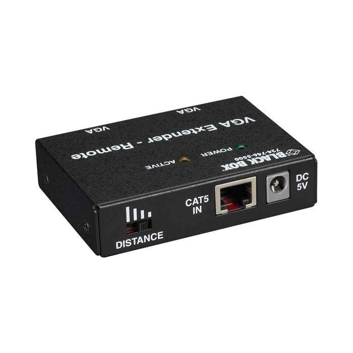 Black Box AC555A-REM-R2: back side with Cat5 input and power port.