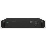 Front view of Ahuja APZ-506AC Automatic Changeover Unit with a power switch, blue power LED, and indicator LEDs for main and spare amplifiers and a mute button