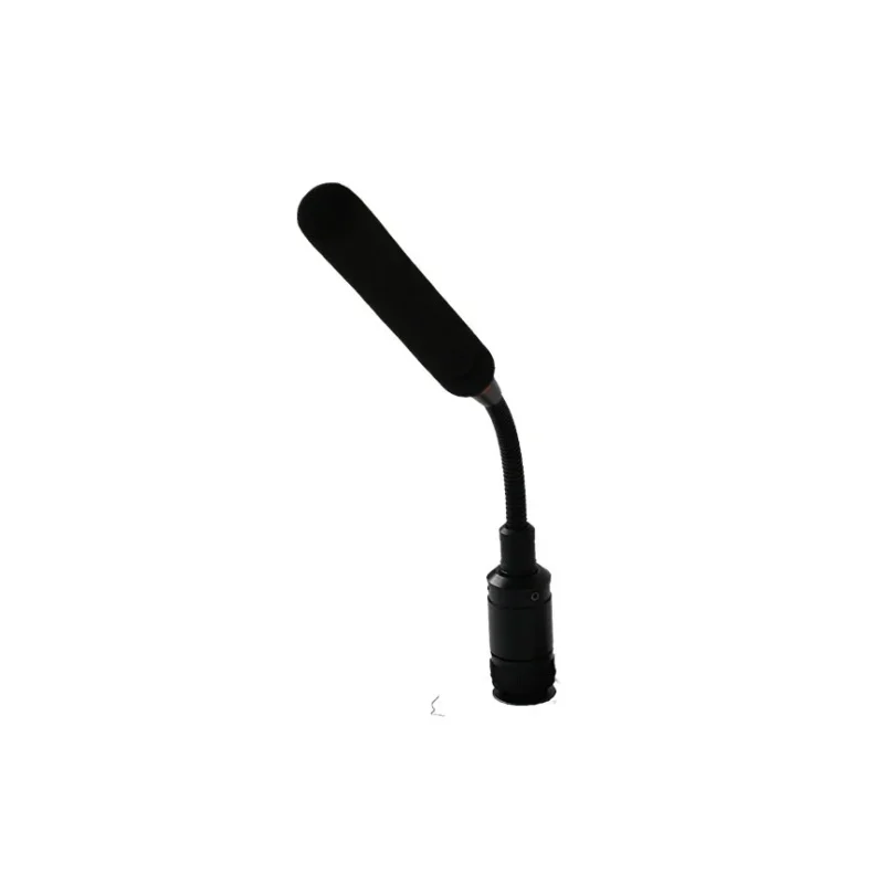Erthpot NGM512 professional shotgun microphone for Novo conference systems, featuring a sleek 285mm interference tube design with a super-cardioid condenser capsule and an integrated LED status ring at the base.