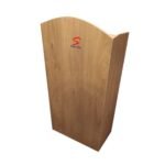 Premium Foldable Wooden Podium Stand with Shelf for storage & Broad top
