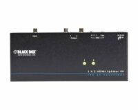 Black Box VSP-HDMI1X2-4K: 4K HDMI Splitter, front view. Shows 2 LED indicators