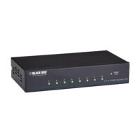 Black Box VSP-HDMI1X8-4K: 4K HDMI Splitter, front view. Shows 8 LED indicator & a power indicator.