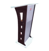 Acrylic & Wooden Podium Stand with shelf for storage