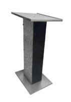 Black & Silver Wooden Podium Stand with Two Shelves (SP-552)