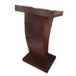 Teak Wooden Podium Stand with Two Shelves for Storage