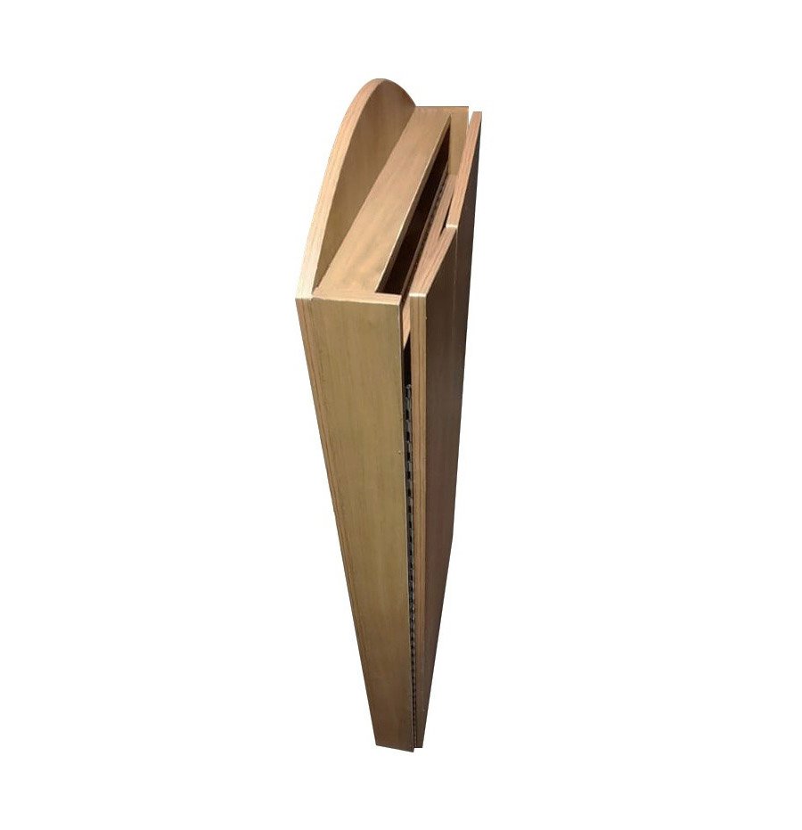Premium Foldable Wooden Podium Stand with Shelf for storage & Broad top