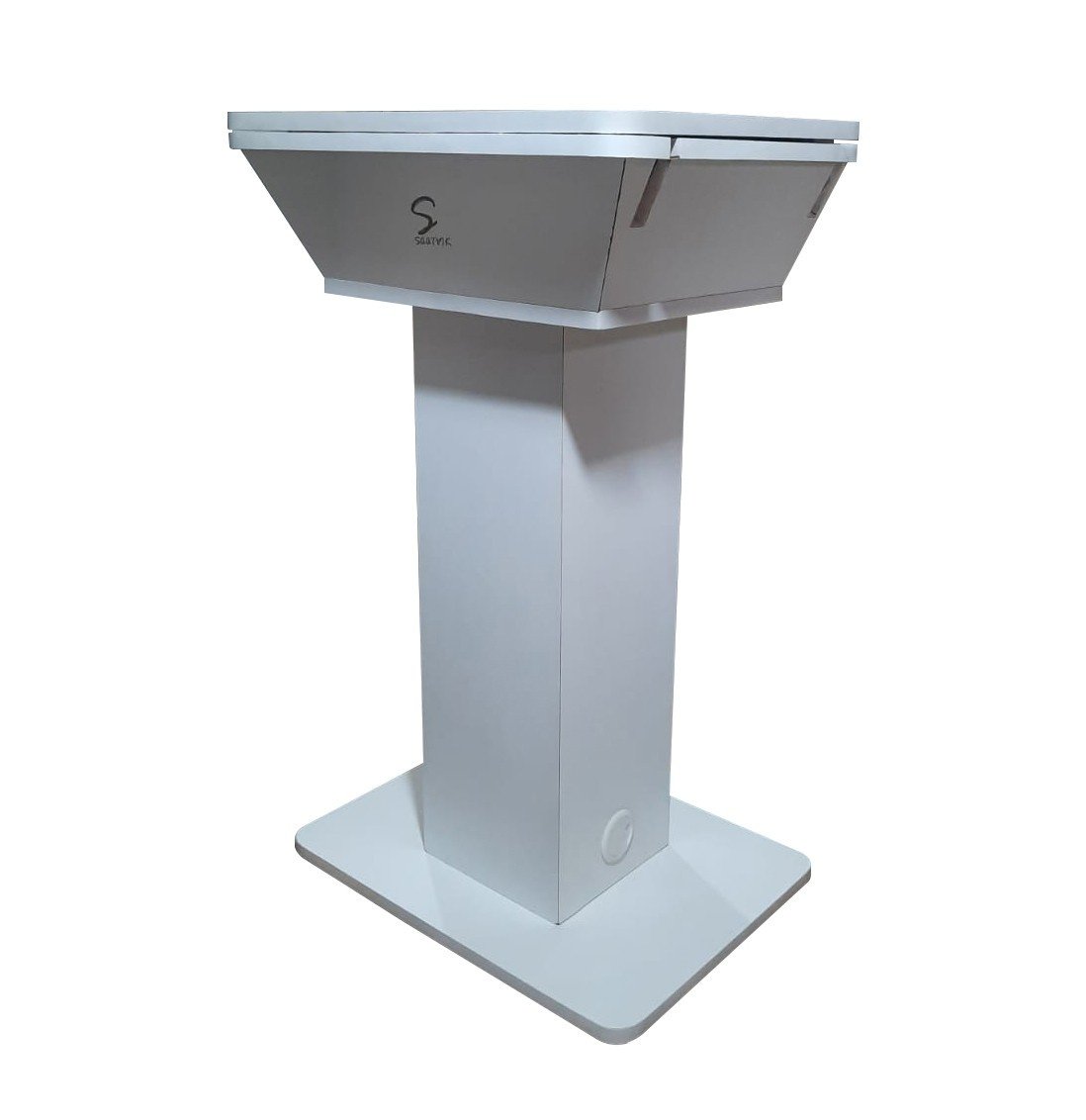 Stylish White Digital Wooden Podium Stand