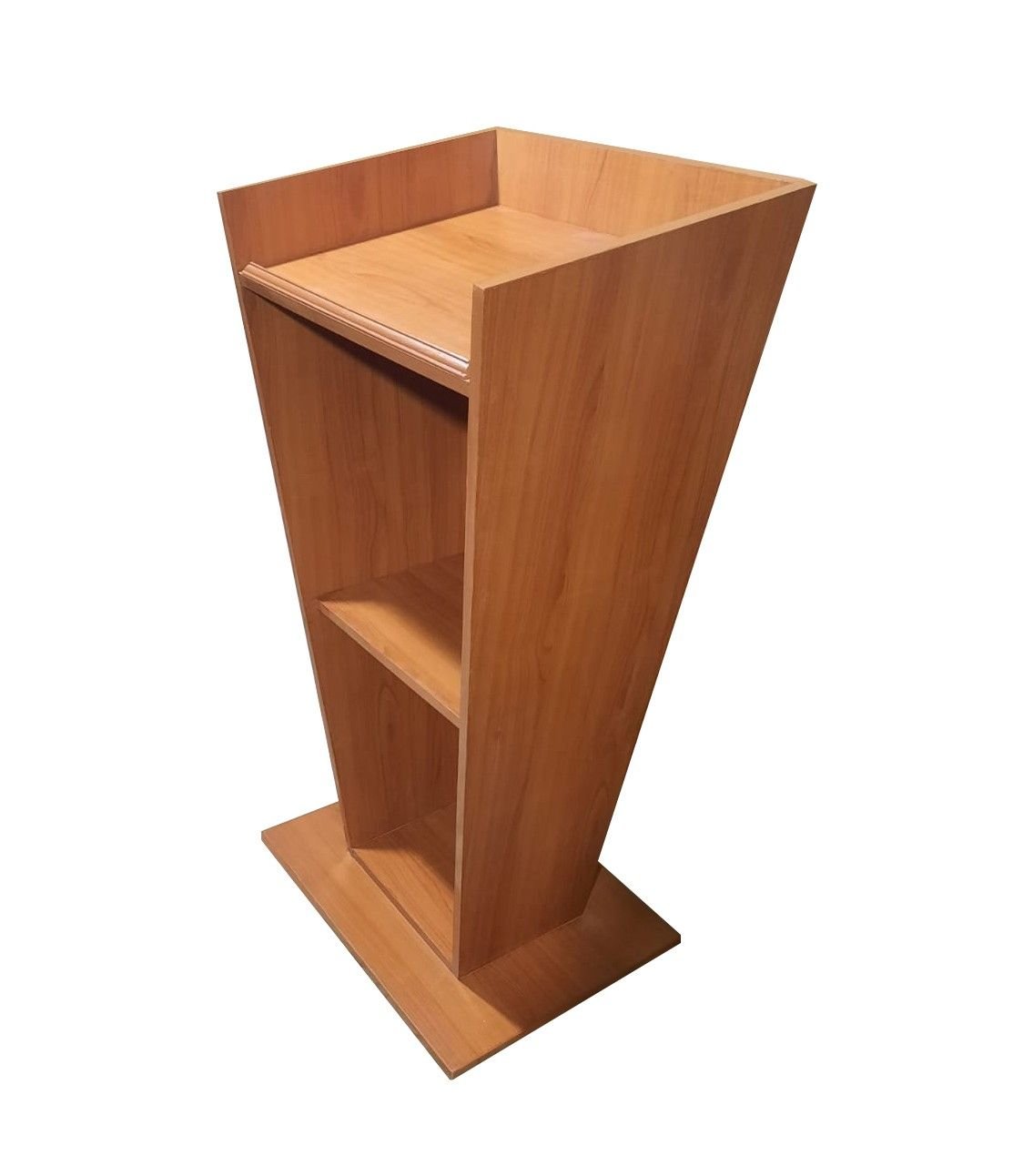Wooden Podium Stand with two shelves for storage