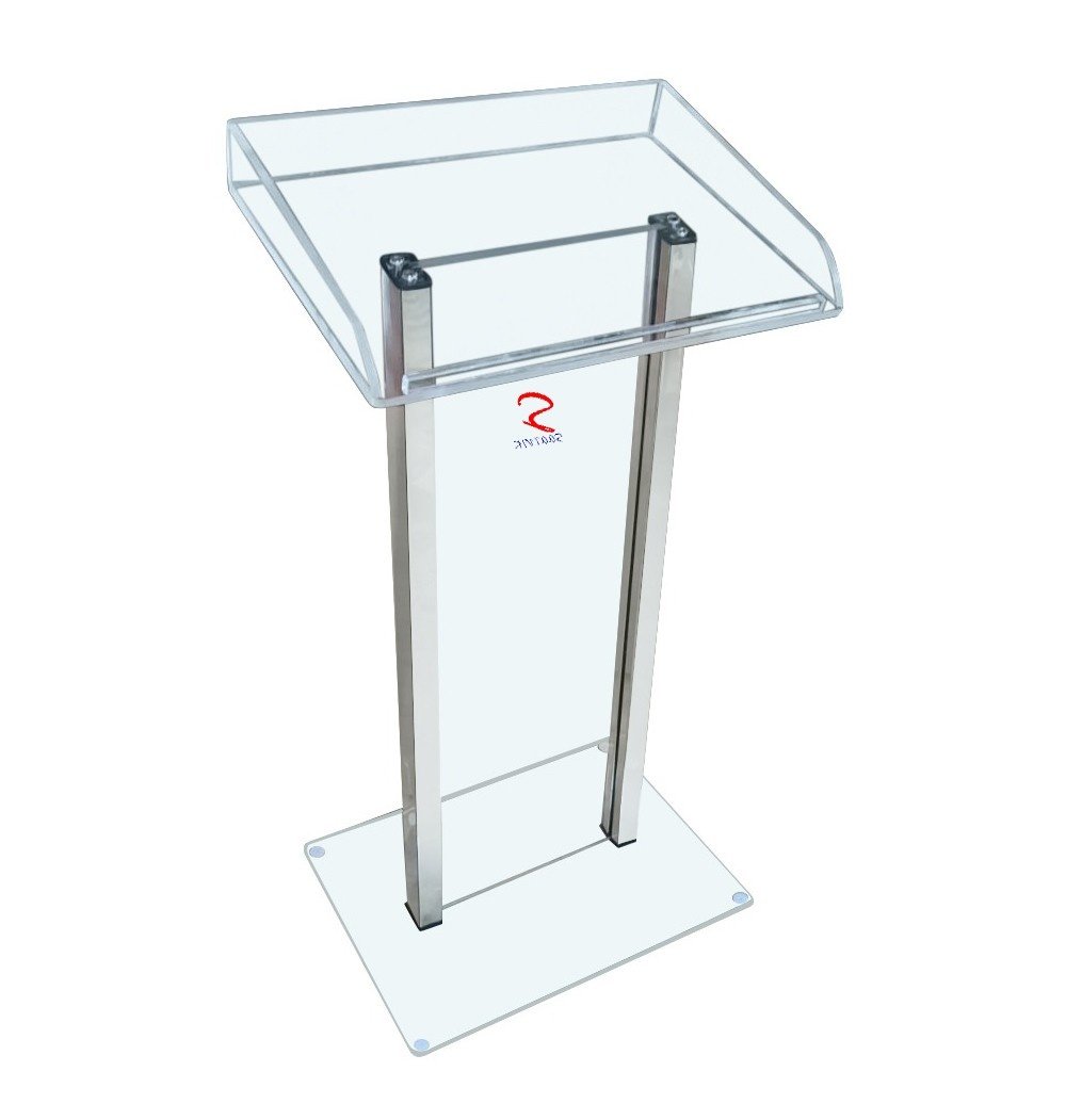 Premium Acrylic Podium Stand with Stainless Steel Pipe