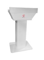 Stylish White Laminated Digital Wooden Podium with sliding top