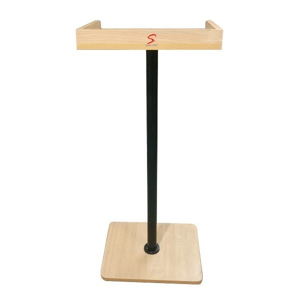 Simple Wooden Podium Stand with Stainless Steel Pipe