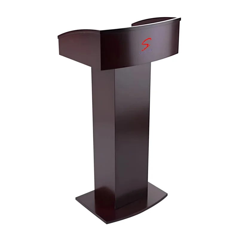 Teak Brown Wooden Podium Stand