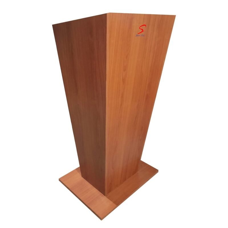 Wooden Podium Stand with two shelves for storage